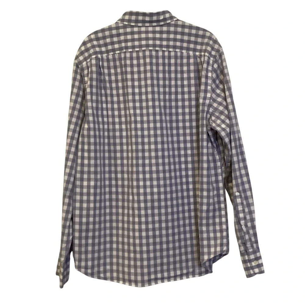J.Crew Long Sleeve Button Down Shirt Gingham Light Blue White Check - Large
